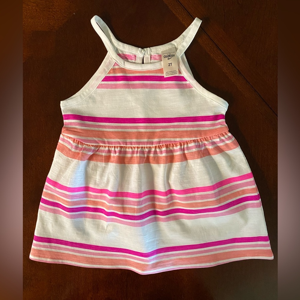 Oshkosh pink striped summer dress.